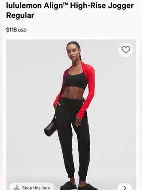 lululemon athletica Black High-Waist Jogger Pants